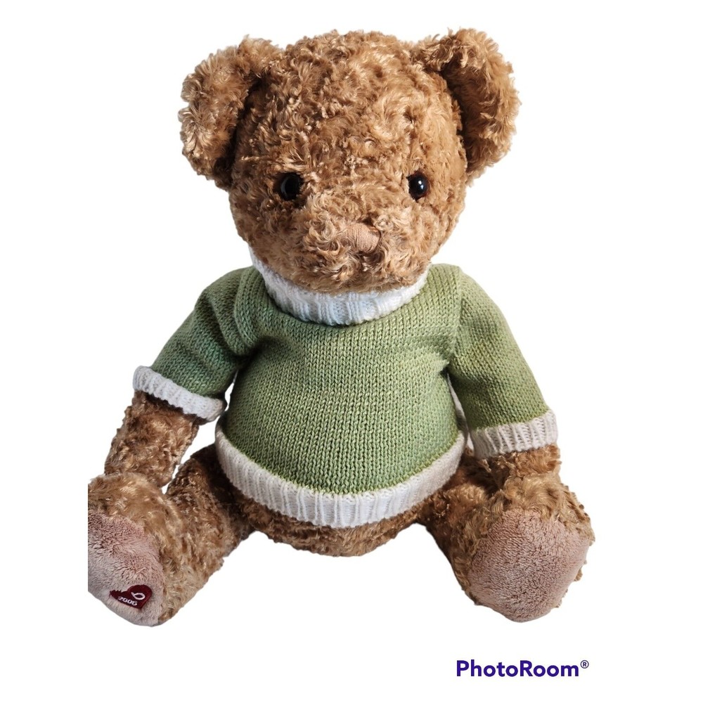 GUND 2006 Bloomingdale's Little Brown Bear Tan Plush with Green Sweater #46120